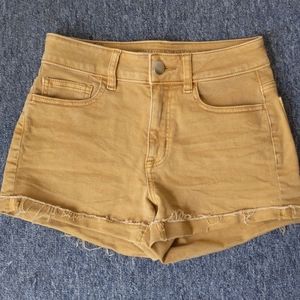 AEO mustard denim shorts 2